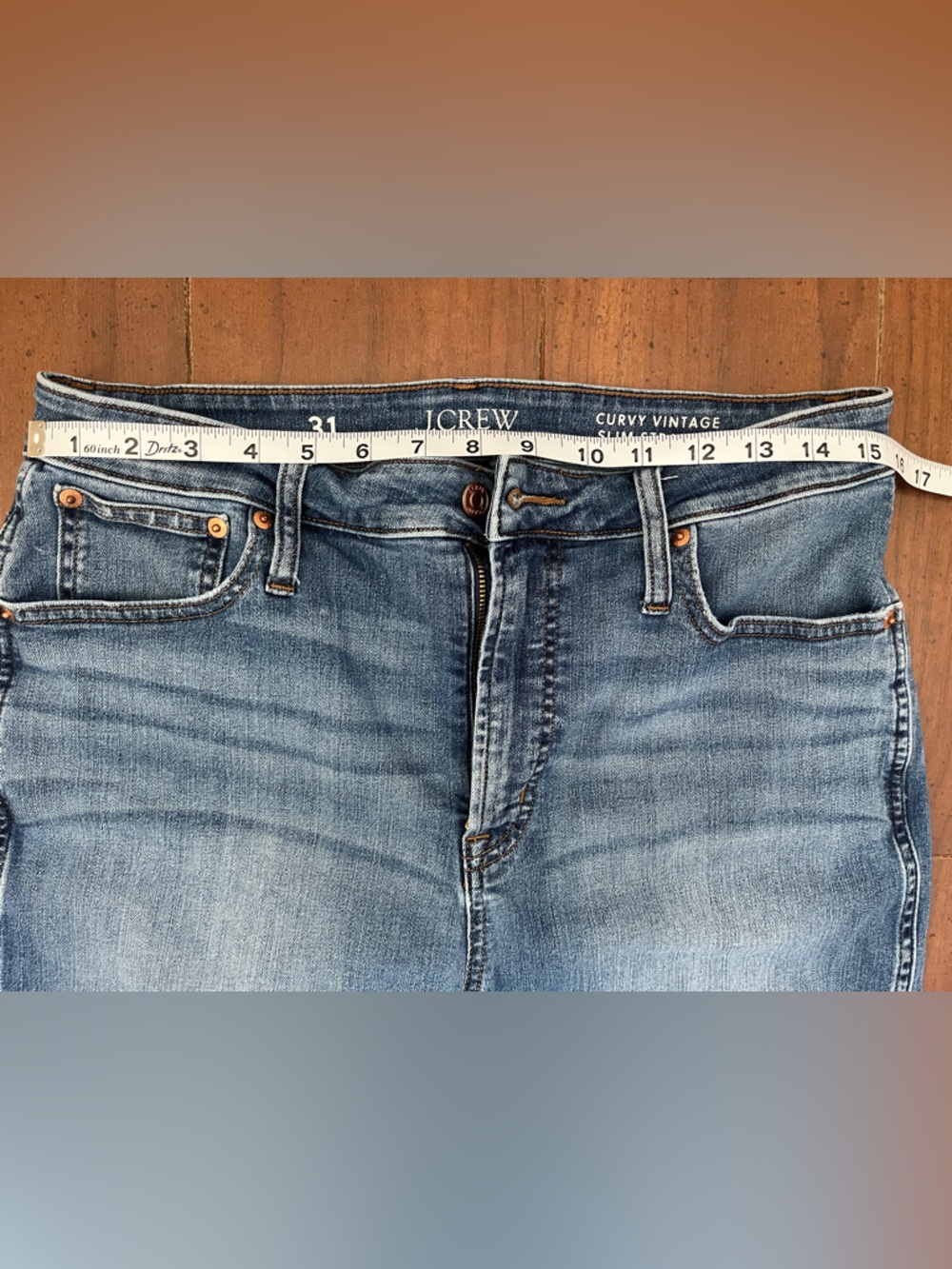 Women’s J.Crew Curvy Vintage Slim Straight Medium Wash Denim Jeans – Size 31 - Picture 7 of 15